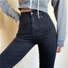 Skinny Women's Stretch Jeans Slim Korean Pencil Pants Autumn Vintage Black Gray Blue Washed Mom Jeans Leggings