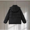Printed Cotton Padded Coats Women Hooded Waist-Cinching Zipper Quilted Jackets Winter Casual Woman Outerwear