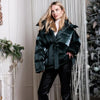 Chic Reflective Fabric Lace Up Hooded Cotton Jacket Women Stand Collar Full Sleeve Zipper Warm Overcoat Winter Lady Outwear