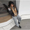 Women Faux Fur Collar Puffer Jacket Lapel Oversized Long Sleeve Warm Loose Thick Coat Female Winter Casual Jackets
