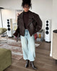 Casual Black Leather Lace Up Short Jacket Women Long Sleeve Zipper Lapel Loose Button Coat Lady Daily High Street Outerwear