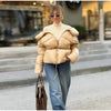 Solid Quilted Cotton Coat Women's Turtleneck Lace-up Full Sleeve Warm Jacket Autumn Winter Lady Commuter Outwear