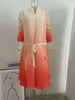 Contrast Color Pleated Dress For Women Open Stitch Belt Midi Elegant Dresses Ladies Party Clothing Spring 2R7326