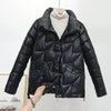 Glossy Down Cotton Jackets Women Winter Parkas Female Stand Collar Casual Warm Short Puffer Jacket Snow Outwear