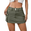 Streetwear Solid Color Cowboy Tight Skirts Women Pocket Design Sense Package Hip Slim Denim Mini Skirt Female Spring