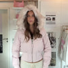 Chic Fur Collar Hooded Women's Cotton Jacket Solid Zipper Slim Waist Pocket Warm Thick Coat Winter Autumn Female Outerwear