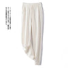 Women 100% Wool Pants Autumn and Winter Soft Comfortable High-Waist Knitted Thicken Pants Female Thin pants Casual Trousers