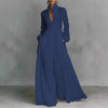 Single Breasted Ladies Pocket Dresses Elegant Stand Collar Long Sleeve Party Dress, Women Spring Solid Casual Dresses