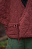 Winter Chinese Style Parkas For Women Bandage Plus Cotton Coats Long Sleeve Loose Pockets Vintage Cotton Parkas