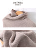French Retro 100% Pure Wool Shawl Women's Autumn Winter High Neck Thick Warm Cover Knitted Scarf, One-Piece Cape