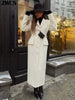 Elegant Waist Cinching Woolen Coats Autumn Winter Lady Single-breasted Lapel Long Overcoat Women's High Street Outwear