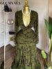 Women Floral Velvet Long Sleeve Wrap V-neck Stacked Ruched Mermaid Maxi Dress Birthday Holiday Long Dresses Vestidos