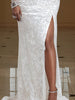 Lace Plus Size Mermaid Wedding Maxi Gown One Shoulder Sheer Slit Train Formal Dress Women Evening Prom Wedding Guest Dress