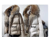 White Duck Down Jacket Winter Women Warm Loose Coat Natural Real Fox Fur Collar Thick Outerwear Parkas