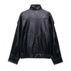 Winter Women Faux Leather Loose Jacket High Street Stand Collar Long Sleeve Coat Zipper Thicken Outwear