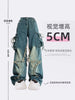 Women Blue Cargo Jeans Baggy Vintage 90s Aesthetic High Waist Cowboy Pants Harajuku Denim Trousers Y2k Trashy 2000s Clothes
