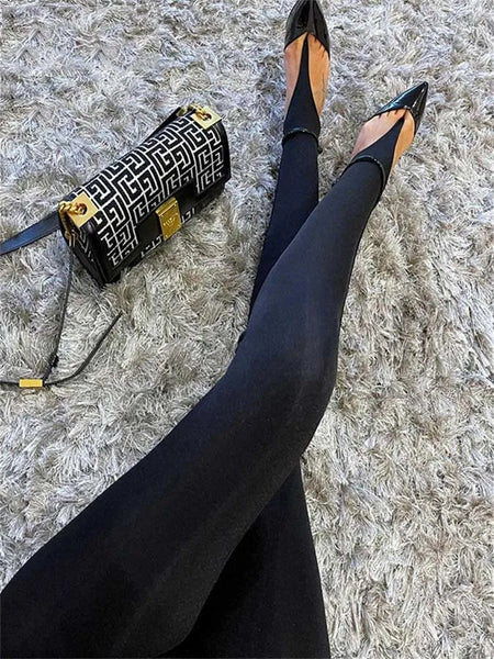 Korean Winter Black High Waisted Skinny Y2K Women Pants Sexy Glitter Casual Club Leggings Pants Long