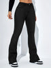 Women's Stylish Elegant Denim Flare Pants with Pocket, Casual Fit for All Seasons, Moderate Thickness Denim Trousers