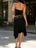 Stand Coat & Half Skirt Outfit Lady Casual Long Sleeve Solid Slim 2Pc Suit Elegant Ruffle Single Breasted Long Skirt Set