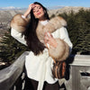 Cotton Lined Furry Fur Collar Belts Jacket Women Long Sleeve Thicken Warm Female Coat Winter Street Casual Outwear