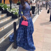 Casual Long Sleeve Women Gowns Dress Perspective Splicing Slim Long Dresses Elegant High Neck Long Sleeve Evening Dress