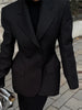 Women's Autumn Winter Slim Waist Chic Blazer Coats Office Ladies Double Breasted Suits Jacket Women Clothing