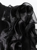 Women Black Ruffles Shaped Elegant Slim Blazer Lapel Long Sleeve Jacket Tide Spring Autumn 7AB8042