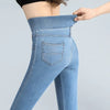 Elastic Waist High Waist Jeans for Women Spring and Autumn Slim Elastic Women's Age Reducing Casual Pants