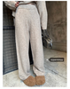 Korean Version of Soft Waxy Lazy Wind Knitting Set Gentle Round Neck Pullover Sweater Wide Leg Pants Two-piece Set Women