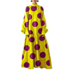 Women's Vintage Purple Polka Dot Maxi Dress Spring Lantern Sleeves Artistic Vacation Party Skirt Dresses for Woman