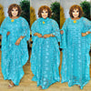 Elegant African Dresses for Women Traditional Dashiki Lace Boubou Plus Size Wedding Party Gown Muslim Kaftan Maxi Dress