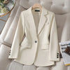 Autumn Winter Women Blazer Ladies Long Sleeve Formal Jacket Coat Black Pink Apricot Blazers Female Casual Tops Outerwear