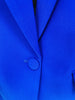 High Street Designer Runway Suit Set Women's Single Button Slim Fit Lapel Blazer Flare Pants Suit 2pcs Royal Blue