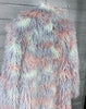 Women's Faux Fur Coat Printed Colorful Furry Coats Autumn Winter Chic Suit Collar Thick Long Overcoat 2DB5840