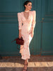 Elegant Printed V-Neck Long Dress Female High Waist Bandage Slim Contrast Party Dress Evening Women's Lace-Up Maxi Dress
