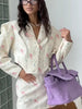 Floral Printed Blazer Skirt Suit Women Elegant Cropped Lapel V-neck Coat Slim Mini Skirts Set Spring Lady Casual Outfit