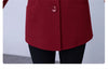 High End Women's Solid Woolen Coat Autumn Winter Middle Aged Mother Wool Trench Outwear Large Size Mother Warm Blend Jacket 4XL