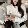 Women Patchwork Blazer Coat Autumn Long Sleeve Casual Single-breasted Suit Coat Elegant Office Waist Ladies Tops