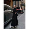 French Style Temperament Women's High-Grade Black Dress Hepburn Style Gray Turtleneck Dress for Women Autumn Winter DF4964