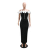 Women Bow Tassel Slash Neck Maxi Dress Fall Winter Sexy Birthday Evening Prom Party Street Long Dresses Vestidos