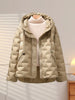 Autumn Winter Women's Puffer Jacket Short Hooded Thickened White Duck Down Coat Slim Fit Casual Warm Outerwear