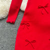 Chic Sexy Wrap Hips Knitted Mini Dress Y2K Aesthetic 3D Bows Bodycon Party Dress Streetwear Lady Dress