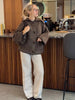 Women Vintage Plaid Knitted Cardigans Coats Long Sleeve Lapel Buttons Sweater Jackets Spring Casual Office Lady Outwear