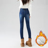 Women's Fleece Warm Winter Jeans Thicken Elastic Skinny Pencil Pants Korean Slim Plush Thermal Leggings Trousers