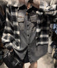 Single Breasted Jeans Patchwork Shirts for Women Autumn Korean Style Loose Long-sleeved Shirts
