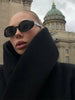 Edgy Stand Collar Woolen Women Coat Street Loose Long Sleeve Button Black Female Jacket Casual Autumn Winter Lady Outwear
