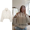 Women Minimalist Chic Pleated Zipper Jacket Early Autumn/Fall Street Elegant Jacket Commute Leisure Jacket