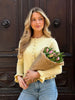 Women Elegant Yellow Sweater O Neck Single Breasted Long Butterfly Sleeve Knitted Cardigan Autumn Office Lady Coat