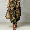 Camouflage Cargo Pants For Women Casual High Waist Loose Tightened Nine-point Pants Women's Multiple Pockets Harem Pants