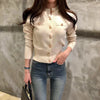 Spring Long Sleeve Women Cardigans Sweater Knitted Coat Short Casual Single Breasted Korean Slim Chic Ladies Tops